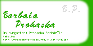 borbala prohaska business card